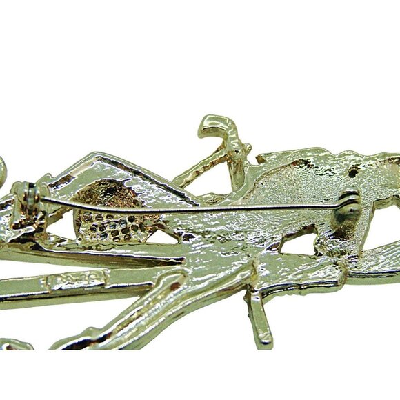 Vintage AJC Womens Golden Girl Tennis Soccer Golf Ski Hockey Brooch Pin 1.5X2.5" - Picture 5 of 10